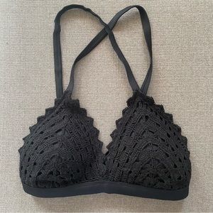 Target Xhilaration Black Crochet Swimsuit Top New Without Tags